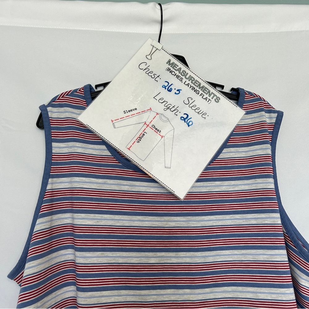 Classic Elements Red, Grey, and Blue Striped Tank‎ - Picture 5 of 5